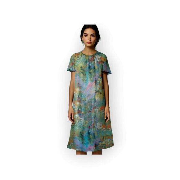 1960s-70s Sandy Gray Vintage Dress Small/Medium floral Monet wedding gorgeous - Picture 12 of 12